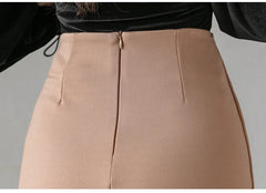 Ruffles Slim High Waist Bodycon Elegant And Vintage Long Skirt Mssza