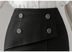 Ruffles Slim High Waist Bodycon Elegant And Vintage Long Skirt Mssza