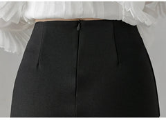 Ruffles Slim High Waist Bodycon Elegant And Vintage Long Skirt Mssza
