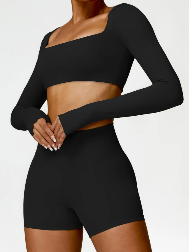Running Workout Long Sleeve Sports Quick-Drying 2 PCS Yoga Gym Tracksuit Mssza