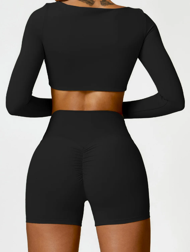 Running Workout Long Sleeve Sports Quick-Drying 2 PCS Yoga Gym Tracksuit Mssza