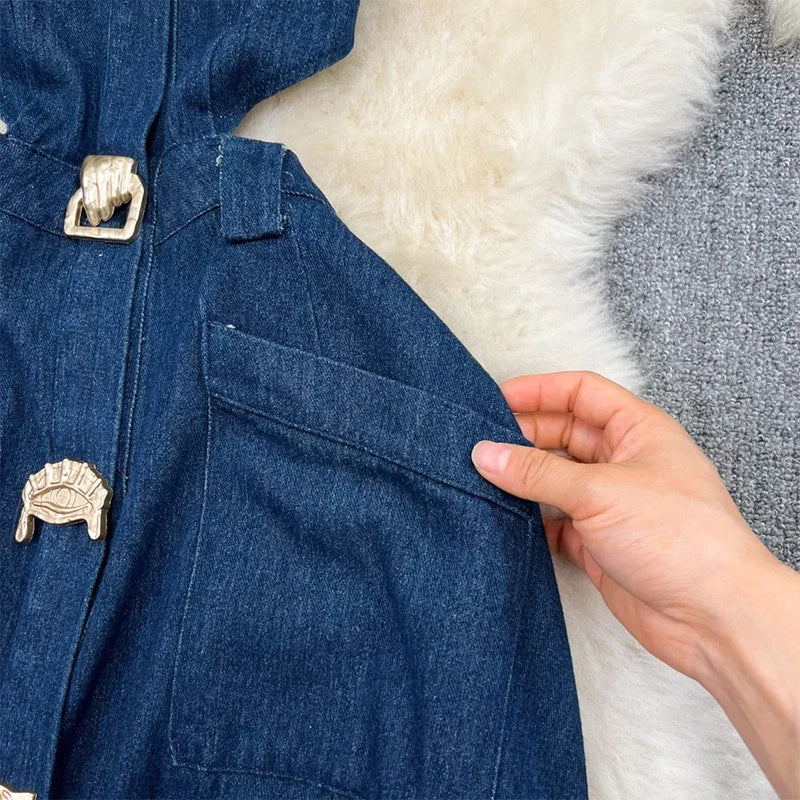 Denim Maxi Dress Mssaz Desses