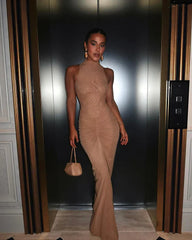 Sleeveless Two Layer Mesh Bodycon Long Dress Mssaz Desses
