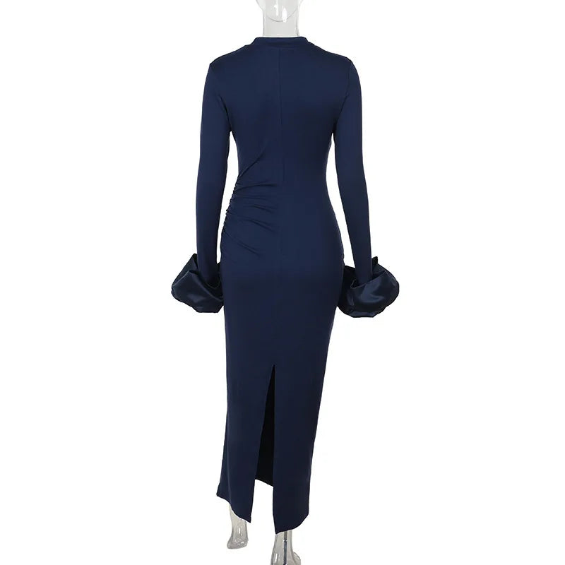 Bubble Long Sleeved Maxi Dress Mssaz Desses