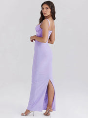 Satin Camisole Sleeveless Bodycon Long Dress Mssaz Desses