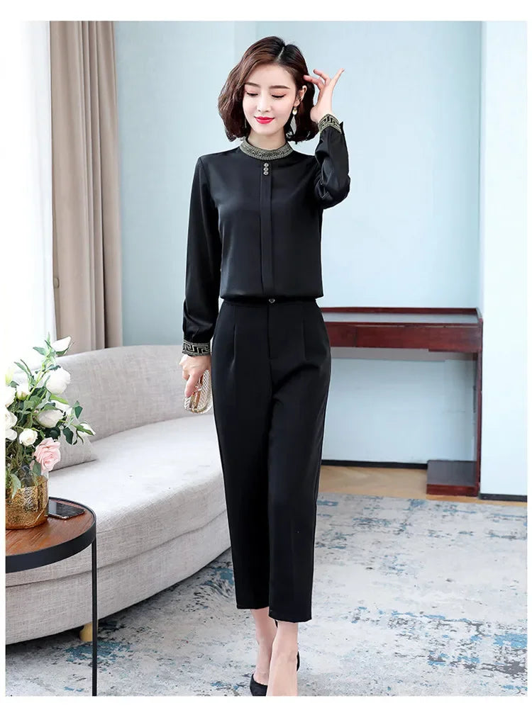 Elegant Long Sleeve Chiffon Slimming Shirt With Button Mssza