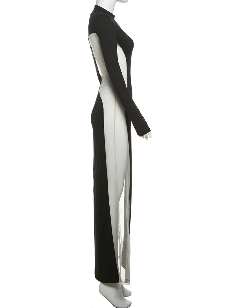 Solid Patchwork Black Milk Silk Dress Mssaz Desses