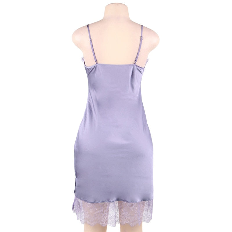 Plus Size 7XL Clothing Satin Silk Dress Ladies Night wear V-neck Pajamas Mssaz Desses