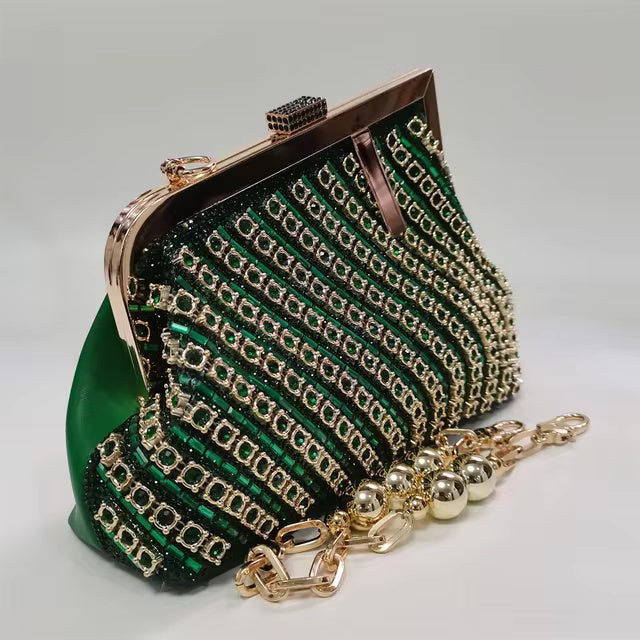 Latest Irregular Diamond Rhinestone Large Capacity Clutch Mssza