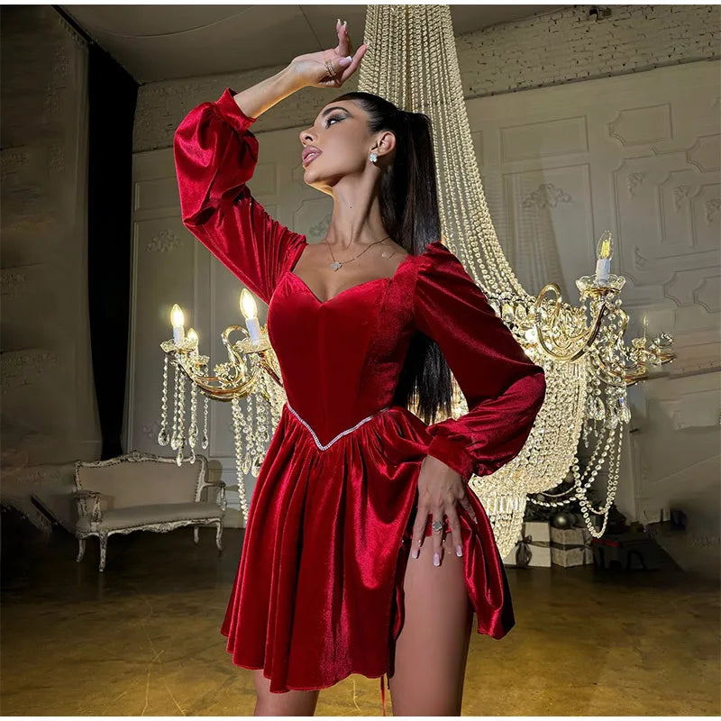 Velvet Strapless Mini Dress Off Shoulder Party Outfit Mssaz Desses