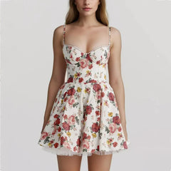 Floral Corset Mini Dress Mssaz Desses