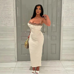 Lace Patchwork Spaghetti Strap Dress Mssaz Desses