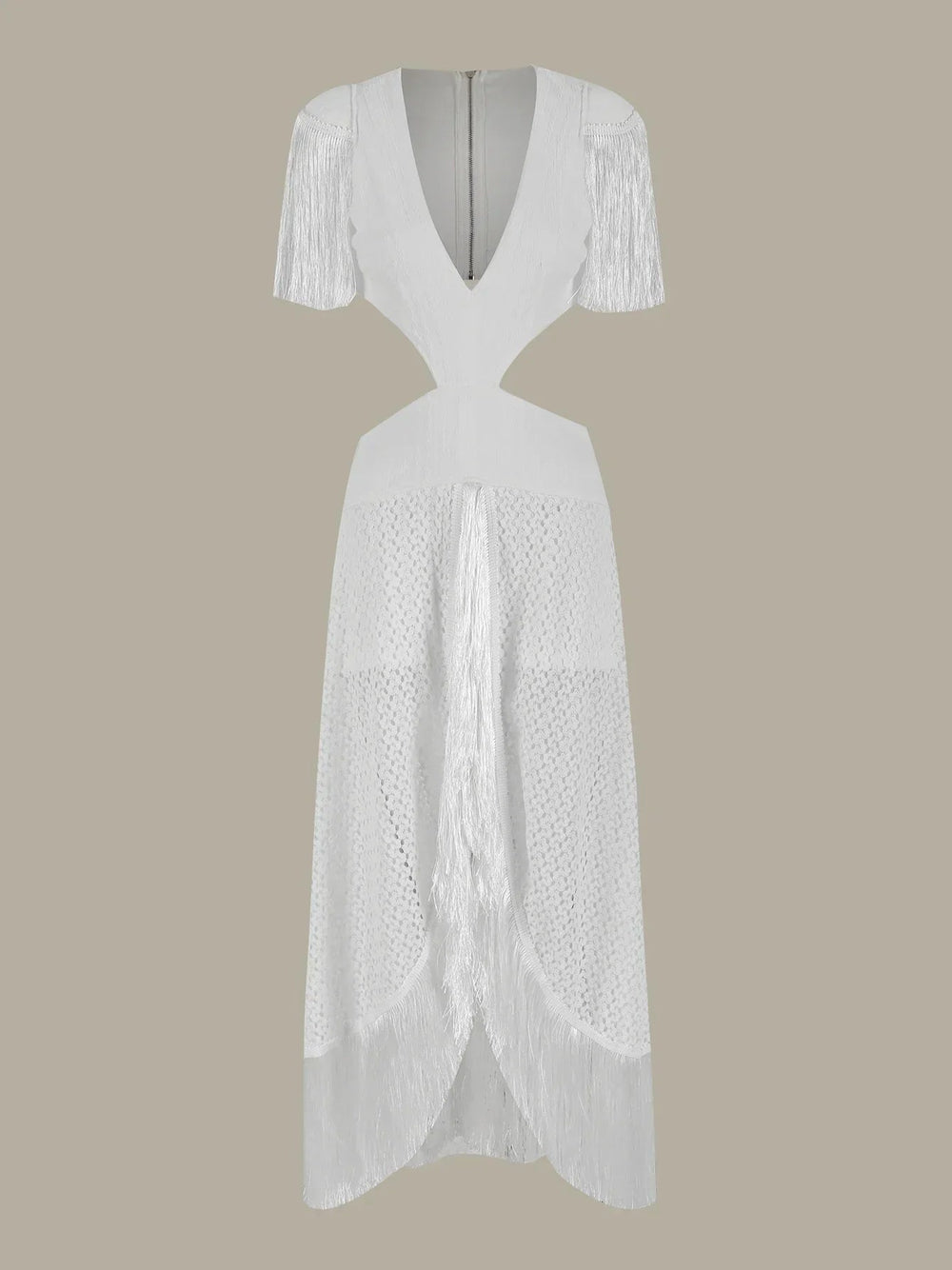 Deep V-Neck Tassel Long Party Dress Mssaz Desses