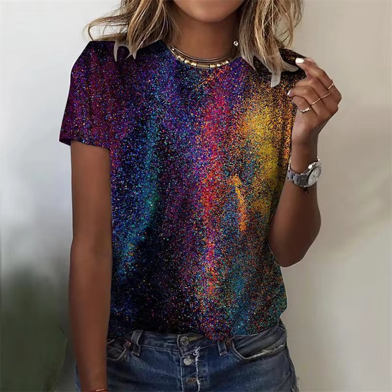 Beautiful 3D Print Scales  Elegant Short Sleeve T Shirt Mssza
