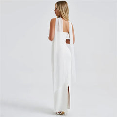 Mesh Sleeve Off-shoulder Long Dress Mssaz Desses