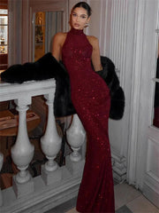 Glitter Sequin Sleeveless Maxi Dress Mssaz Desses