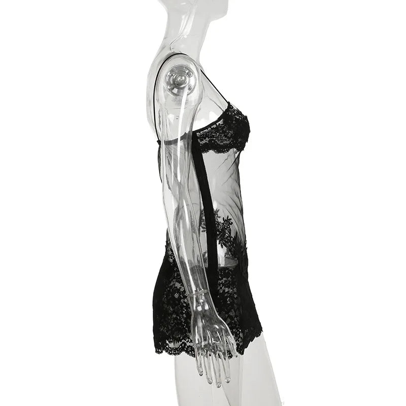 Mesh Cami Embroidered Mini Dress Mssaz Desses