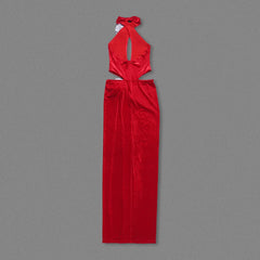 Red Velvet Maxi 3D Flower Evening Gown Mssaz Desses