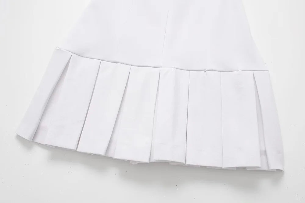 Box Pleated Casual Short Dress Mssaz Desses