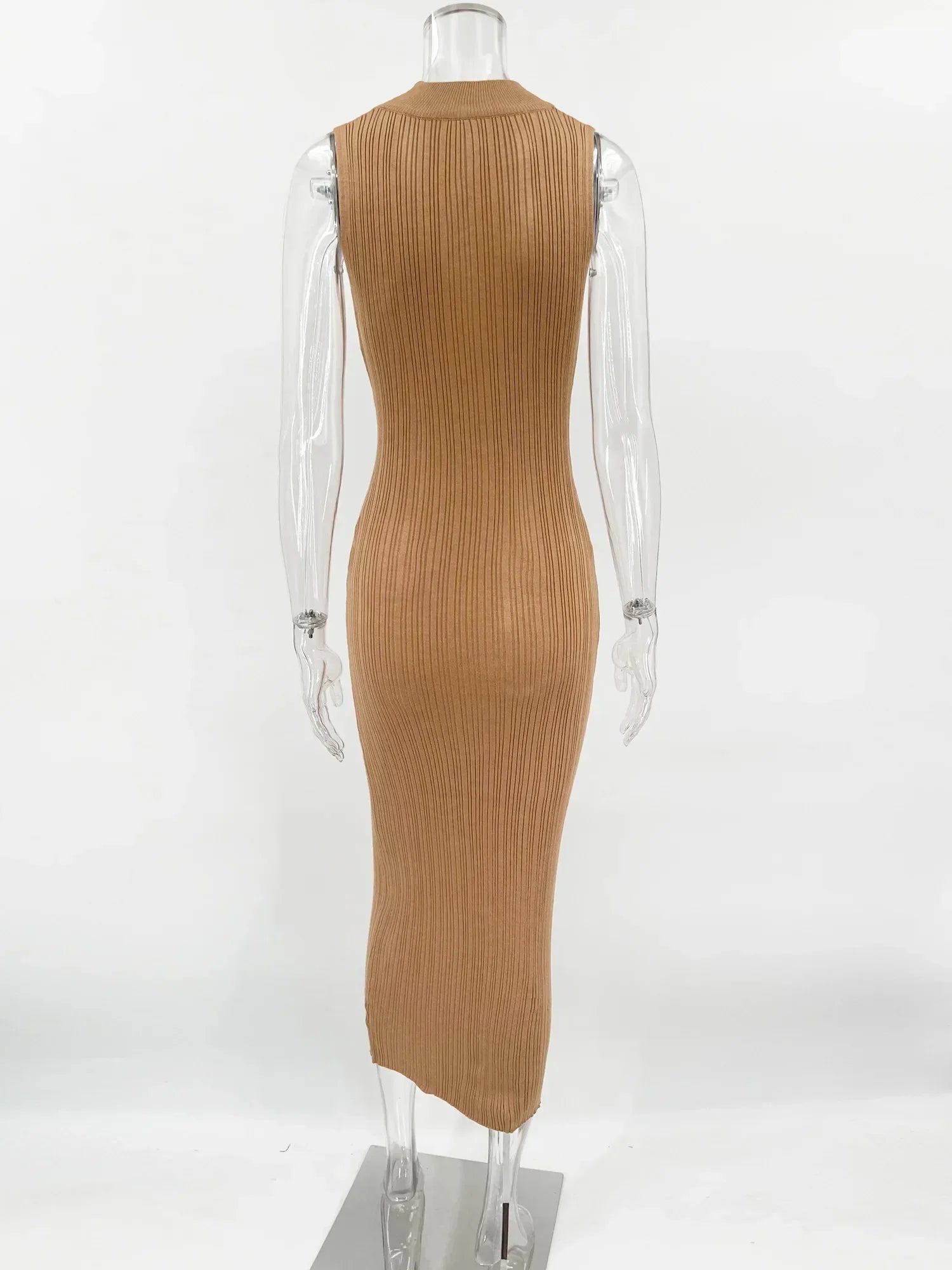 Sleeveless Turtleneck Maxi Dress Mssaz Desses