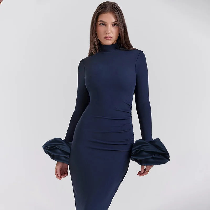 Bubble Long Sleeved Maxi Dress Mssaz Desses