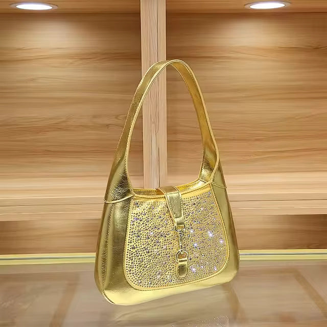 Glitter Shiny Diamonds Satin Clutch Mssza