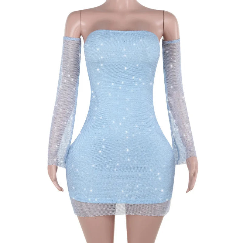 Off Shoulder Backless Long Sleeve Mini Dress Mssaz Desses