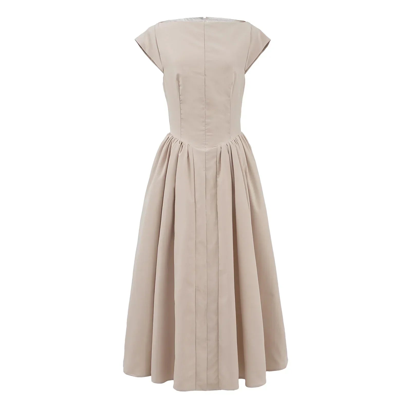 Short Sleeve Hollow Out Back Midi Dress Mssaz Desses