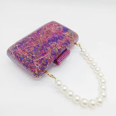 Acrylic Beaded Luxury Shoulder Clutch Mssza
