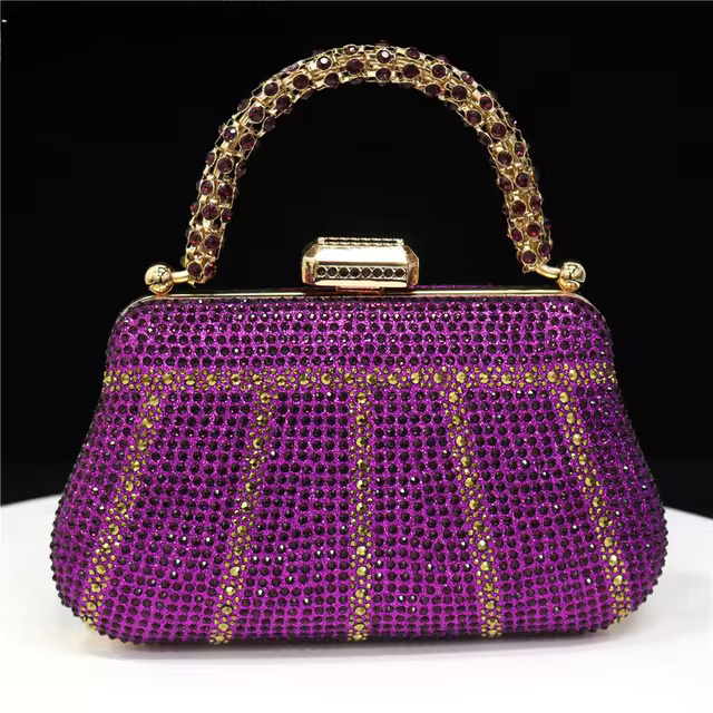 Three-Dimensional Rhinestone Embellished Mini Bag Mssza