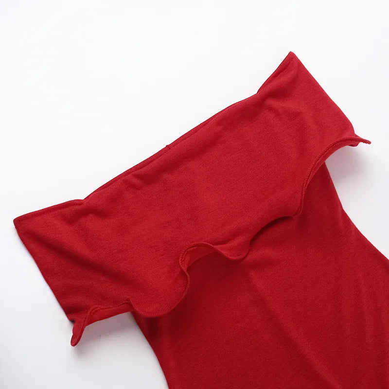 Ruffled Backless Midi Party Dress Mssaz Desses