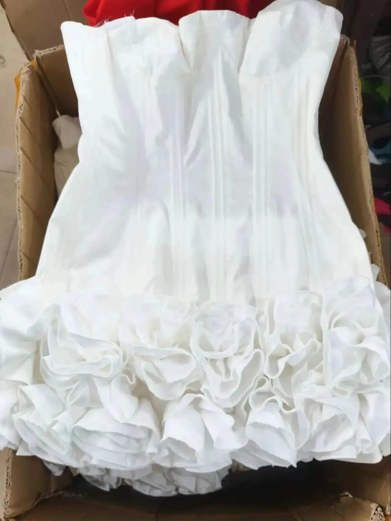 Red Flower Strapless Luxury Party Dress Mssaz Desses