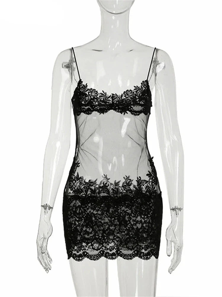 Mesh Cami Embroidered Mini Dress Mssaz Desses