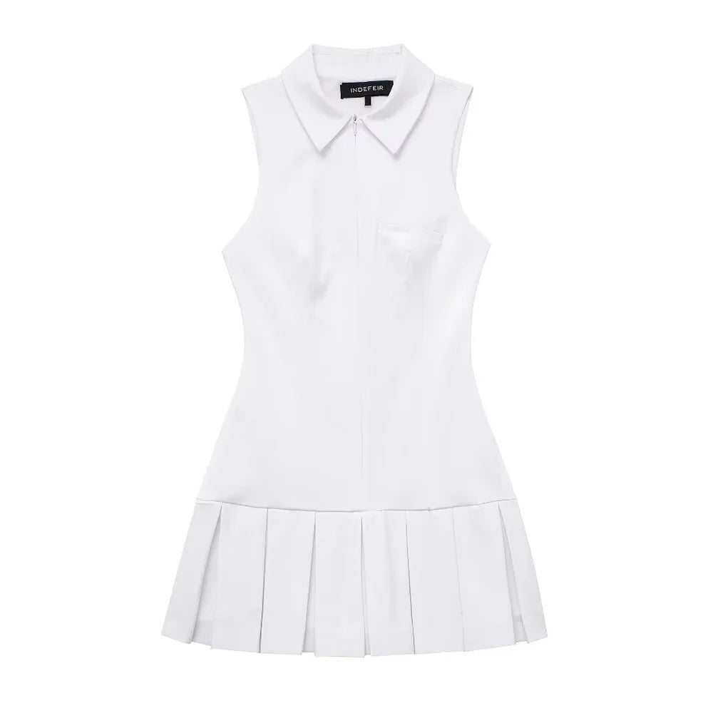 Box Pleated Casual Short Dress Mssaz Desses