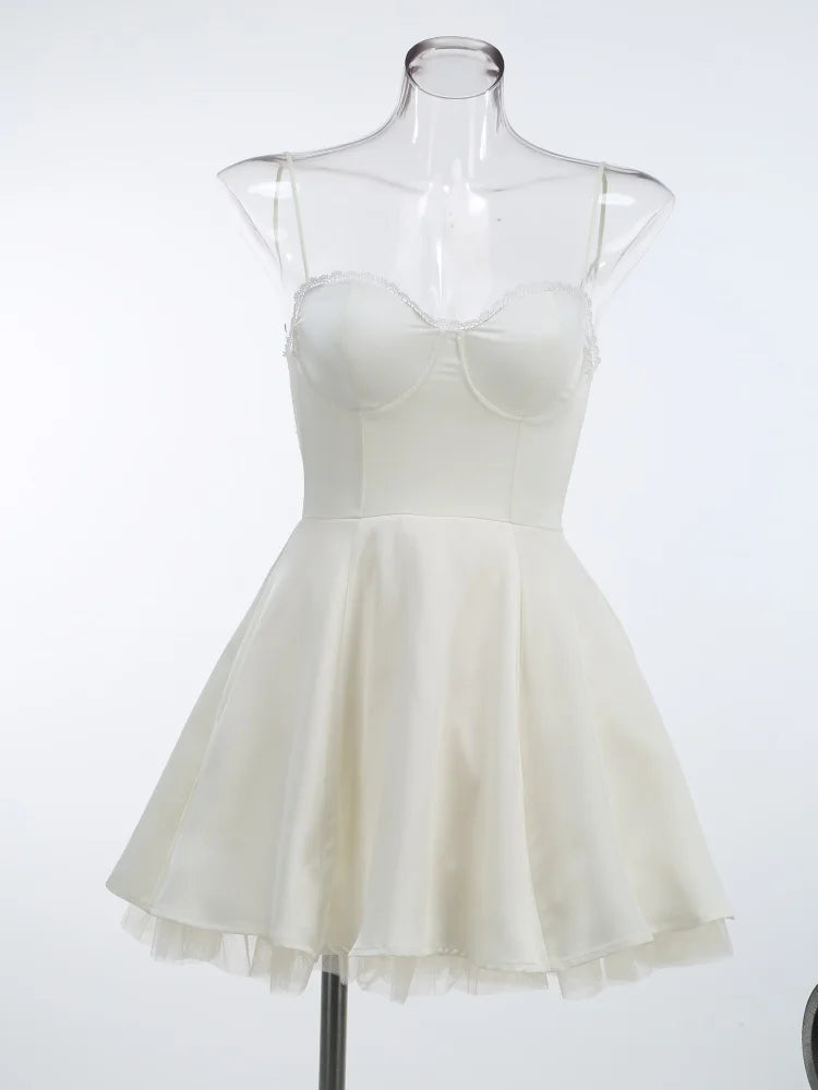 Solid Fit And Flare Spaghetti Strap Mini Dress Mssaz Desses