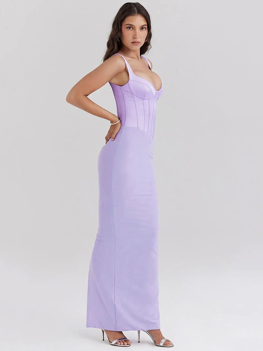 Satin Camisole Sleeveless Bodycon Long Dress Mssaz Desses
