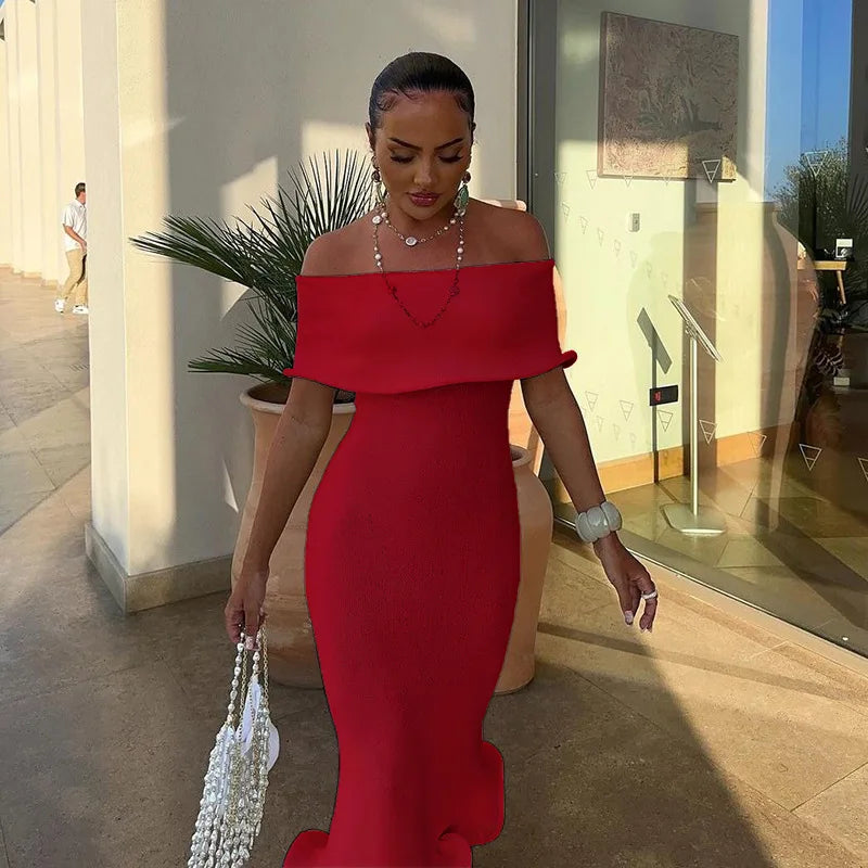 Ruffled Backless Midi Party Dress Mssaz Desses