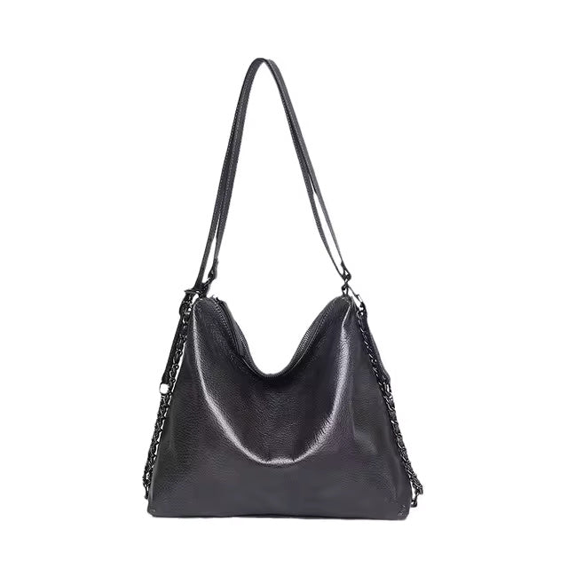 Stylish Large Capacity Chain Genuine Leather Shoulder Bag Mssza