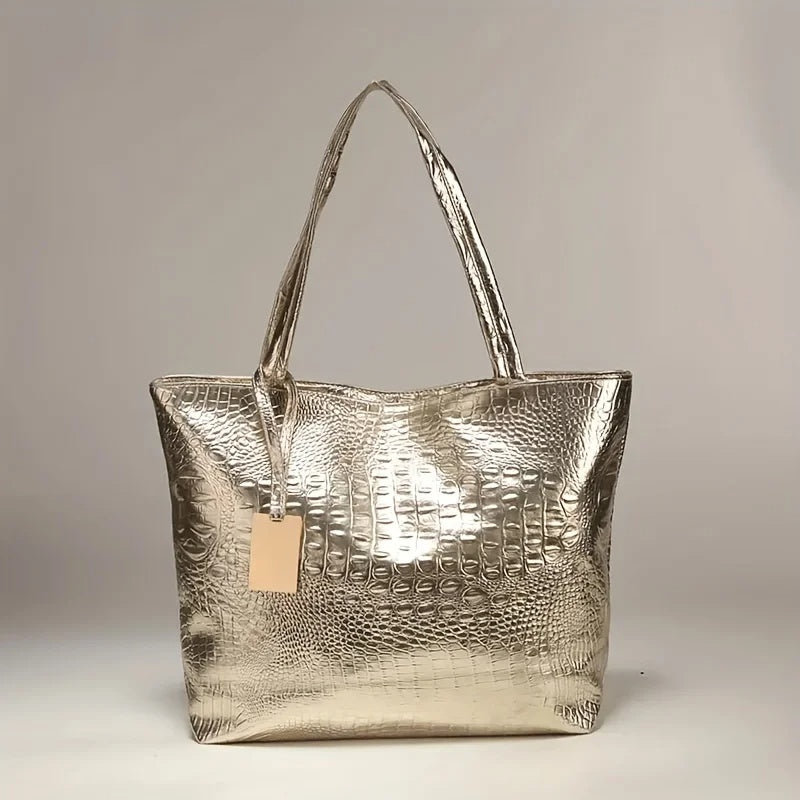 Crocodile Large Capacity PU Leather lady Tote Handbags Mssza