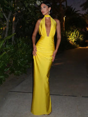 Halter Neck Maxi Dress Mssaz Desses