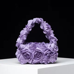 Elegant Rose Pattern Cute Small Square Handbag Mssza
