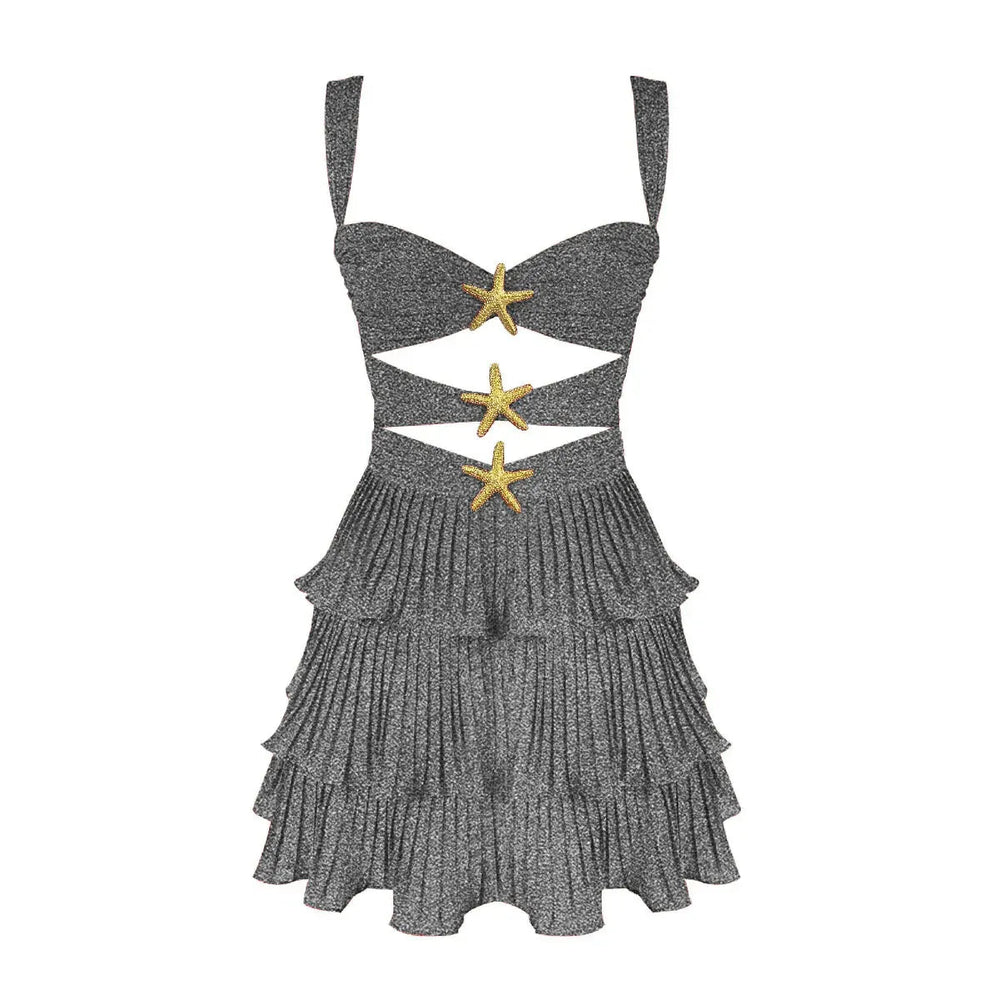 Cover Up Skirt Geometry Printed Two-Piece Beach Dress Mssaz Desses