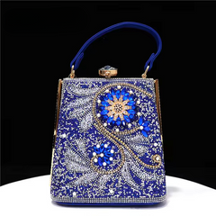 Water Diamond Print Pearl Luxury Party Handbag Mssza