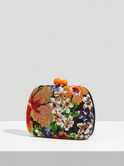 Black Sequin Random Pattern PU Leather Clutch Mssza