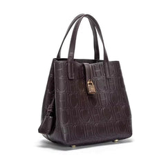 Retro Craft Letter Printed Metal Accessories Large Capacity Handbag Mssza