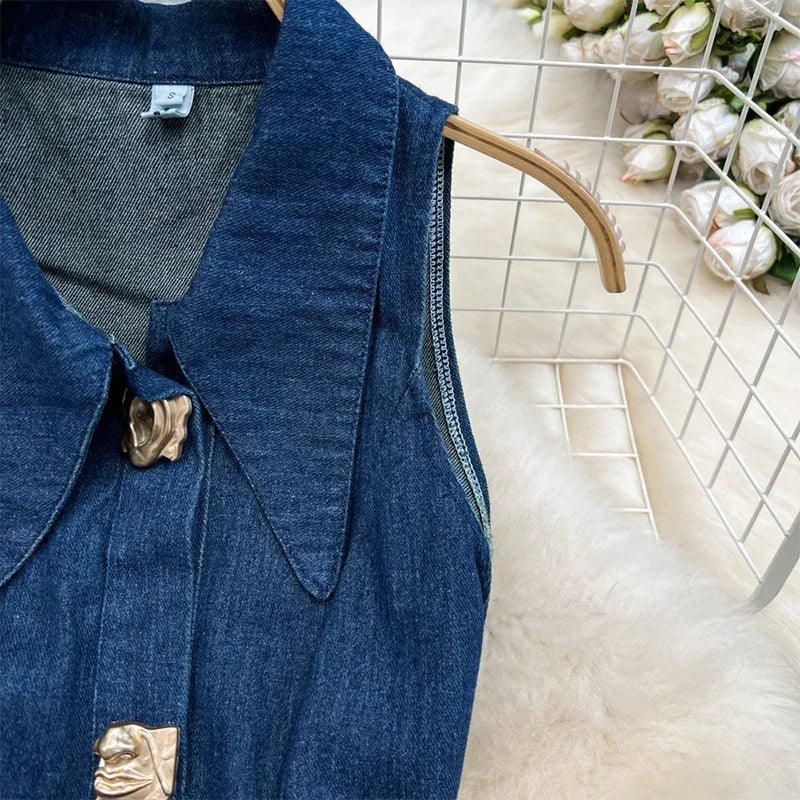 Denim Maxi Dress Mssaz Desses