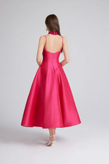 Chest Pad Wrap Corset A Line Pleated Halter Dress Mssaz Desses