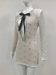 Pearl Sequin Mini Long Sleeve Party Dress Mssaz Desses
