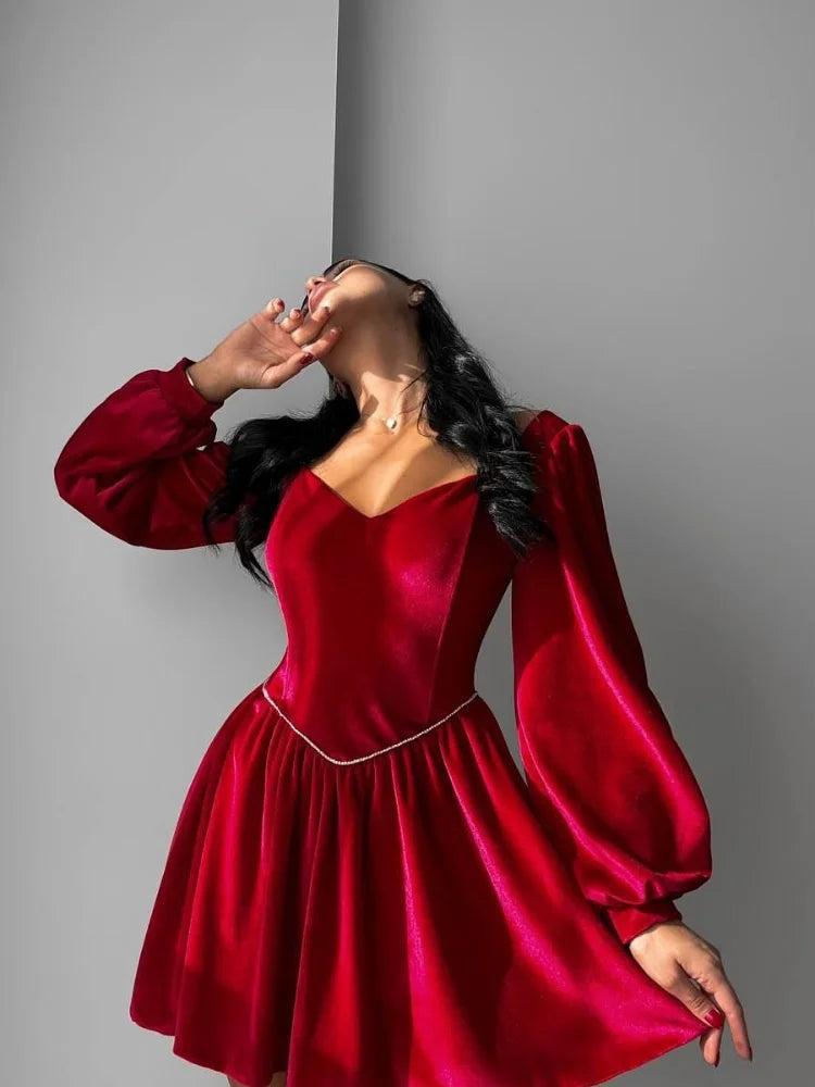 Velvet Strapless Mini Dress Off Shoulder Party Outfit Mssaz Desses