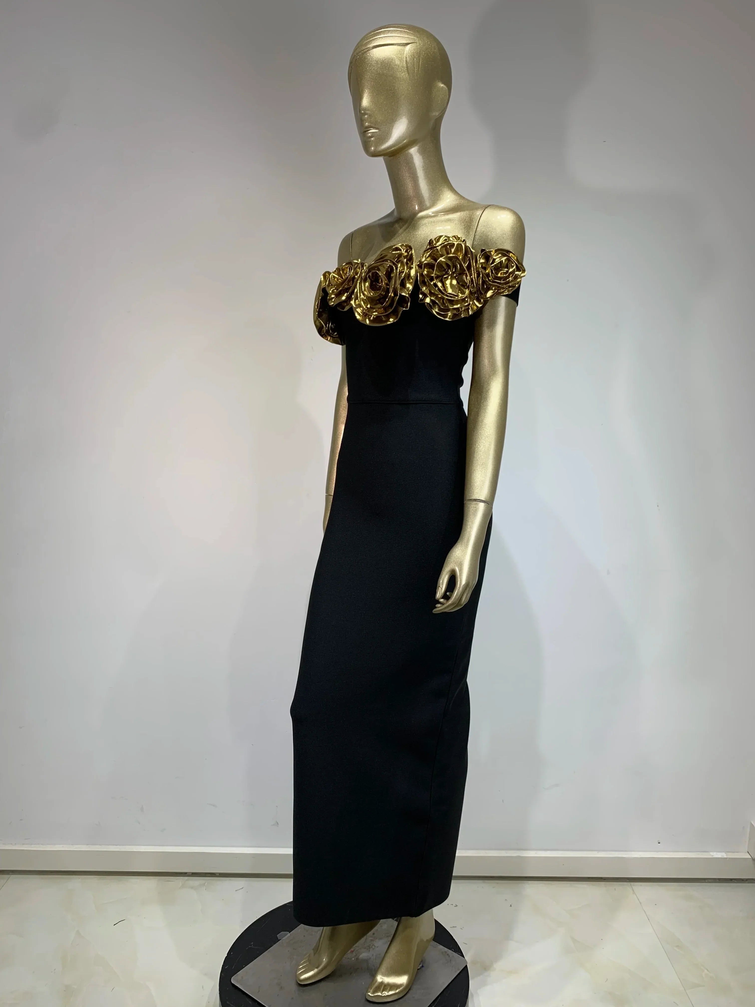 One Shoulder Flower Patchwork Maxi Dress Mssaz Desses